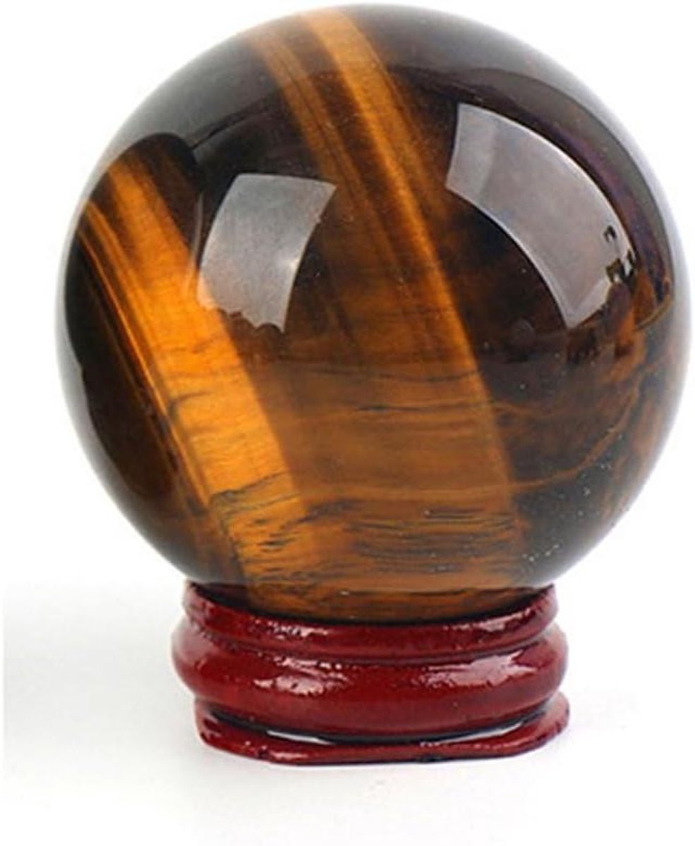Kristallen Bol Tijgeroog Natuurkleur - Decoratieve Meditatie Steen voor Feng Shui - Diameter: 7 cm