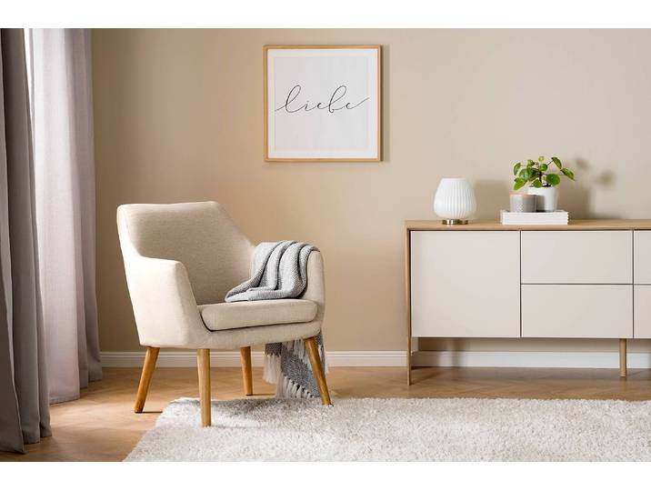 Fauteuil lounge Beige/Beige Tissu Stefka 66 x 80 x 68cm