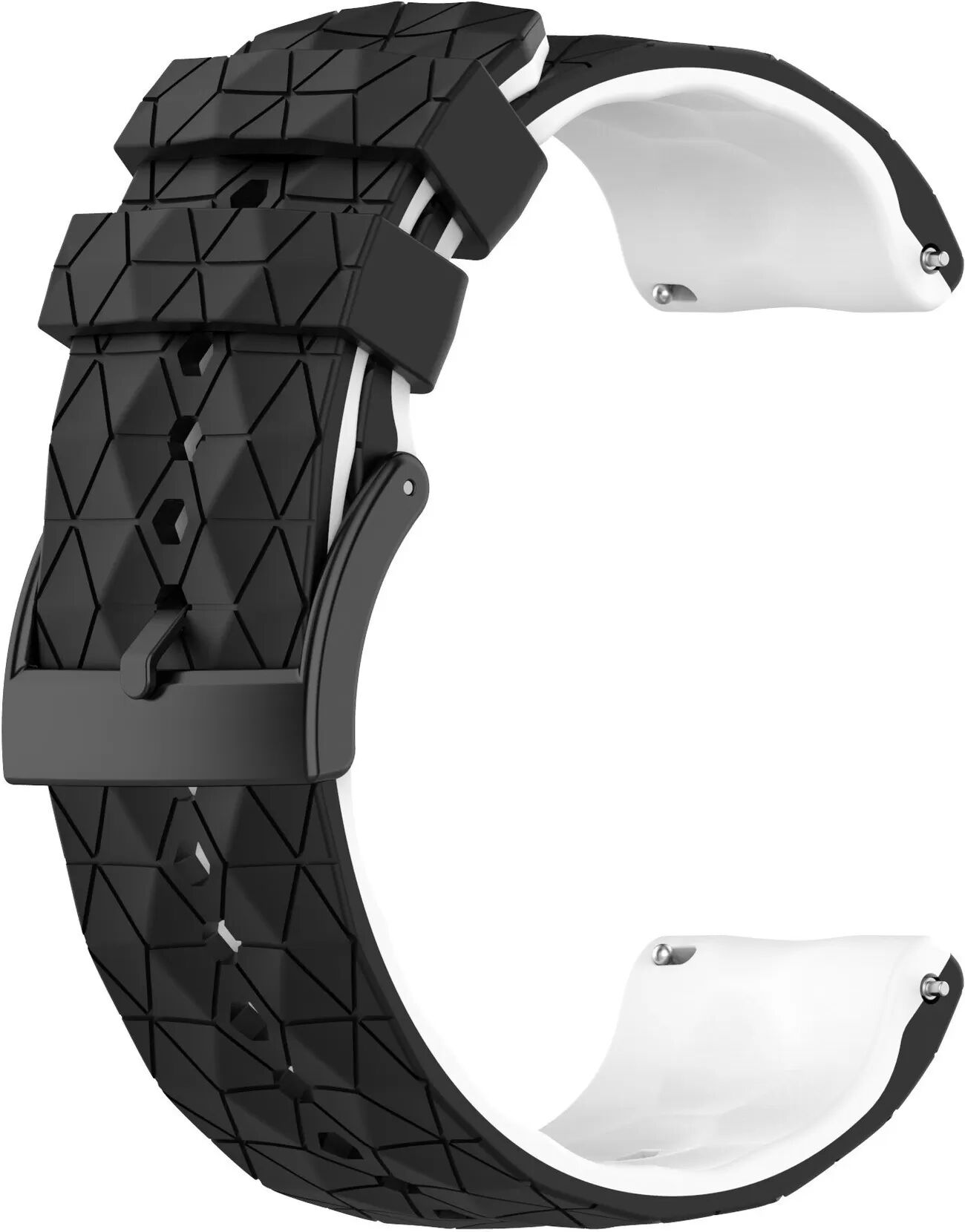 INF Silikon-Uhrenarmband für Suunto 9 & 7 Schwarz + Weiß