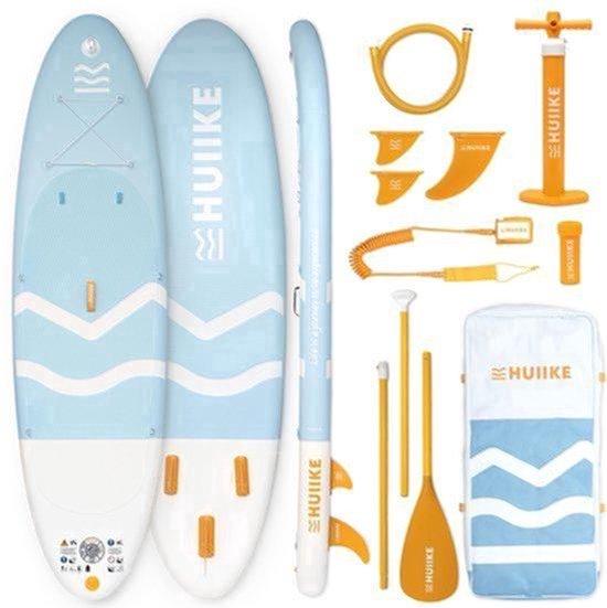 Aufblasbares SUP-Board, 10 Fuß lang, blau - 15 cm Dicke - Maximale Belastung: 130 kg - Material: PVC - Für Freizeitaktivitäten auf dem Wasser