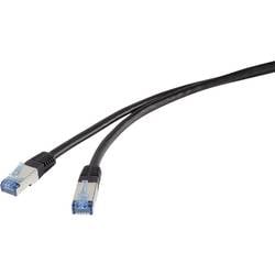Renkforce RF-4673696 RJ45 Patchkabel CAT 6a S/FTP 20.00 m Schwarz UV-Beständig 1 St.