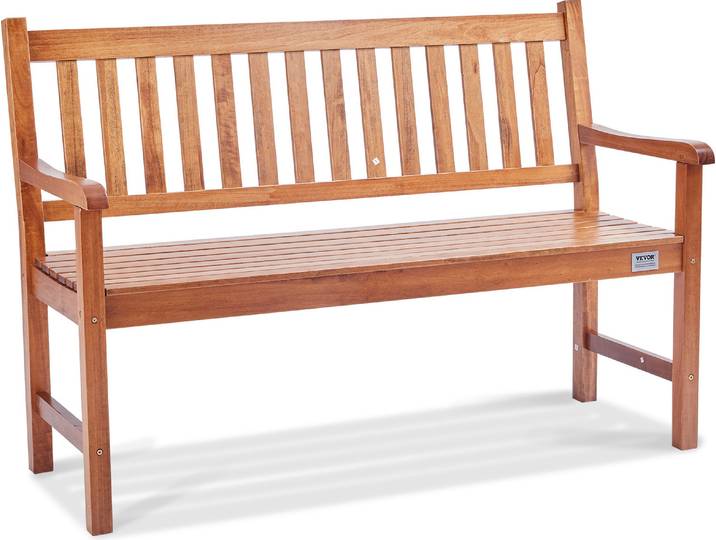 VEVOR Banc de jardin Banc de terrasse en bois\, 127 cm Banc de parc Banc de repos 363 kg de capacité de charge\, 3 personnes Banc de jardin et de parc avec dossier & accoudoirs\, banc vintage pour jardin\, parc\, cour\, véranda etc.