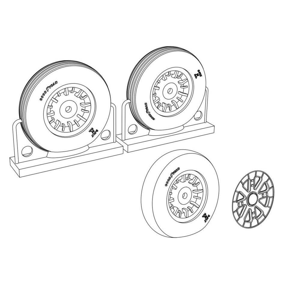 Brengun F4U Corsair Ribbed Thread Wheels set (BRL48115)
