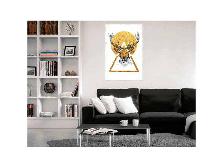 Tableau déco Cerf doré Lin Doré 80 x 120cm