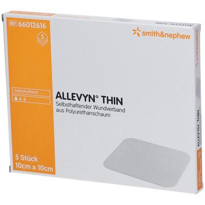 Allevyn Thin 10x10 cm dünne Wundauflage 5 St Verband