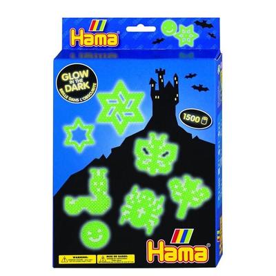 Hama 3414 - DIY Bügelperlen Midi 5+, Geschenk-Set Nachtleuchtend, 10 Designs, ca. 1500 Stück und Zubehör