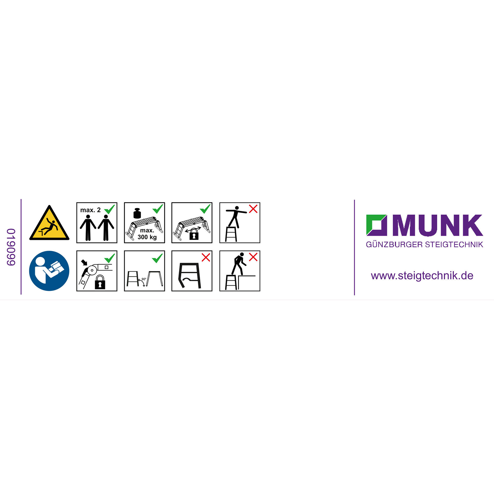 Munk Günzburger Steigtechnik MUNK Produktaufkleber Arbeitsdiele/ Maschinenpodest 20 Stück