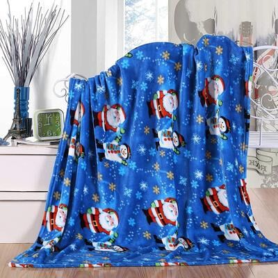 Elegant Comfort Holiday Printed Fleece Throw/Blanket-50 x 60inch