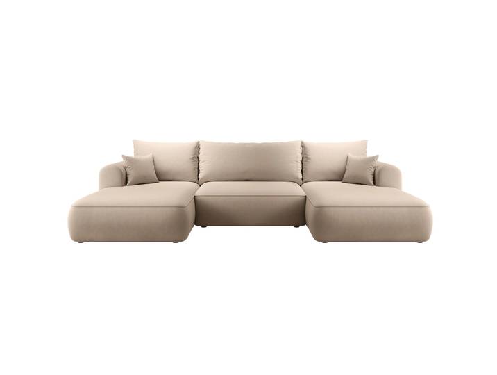 Ecksofa mit Schlafunktion Ovo U-förmig mit Stauraum, beige,