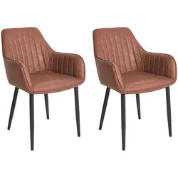 ESSZIMMERSTUHL 2er-Set Kunstleder Braun Wellston