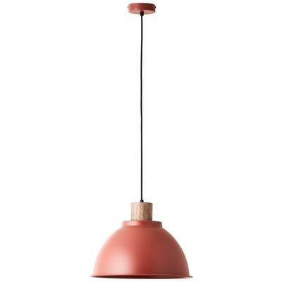 BRILLIANT Pendelleuchte "Erena", rot, 1, Ø 38cm, Leuchten, Höhe 120 cm, Ø 38 cm, E27, kürzbar, Metall/Holz, Pendelleuchte