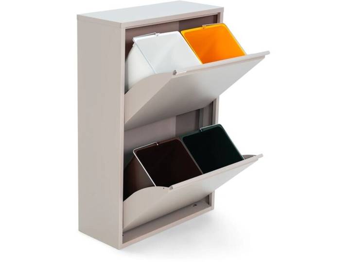 Spinder Design Abfalleimer Hesta taupe Metall, Kunststoff B 60 cm 74 l - Abfalleimer
