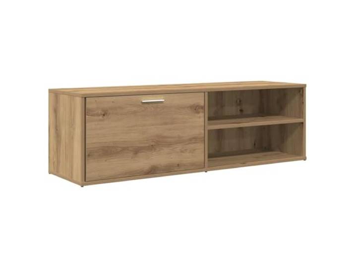 hliofuir TV-Schrank 120x34x37 cm Lowboard Artisan-Eiche Stilvolles Möbelstück fürs Wohnzimmer mit praktischen Ablagefächern für Receiver und ausreichend Platz für Dekoration.