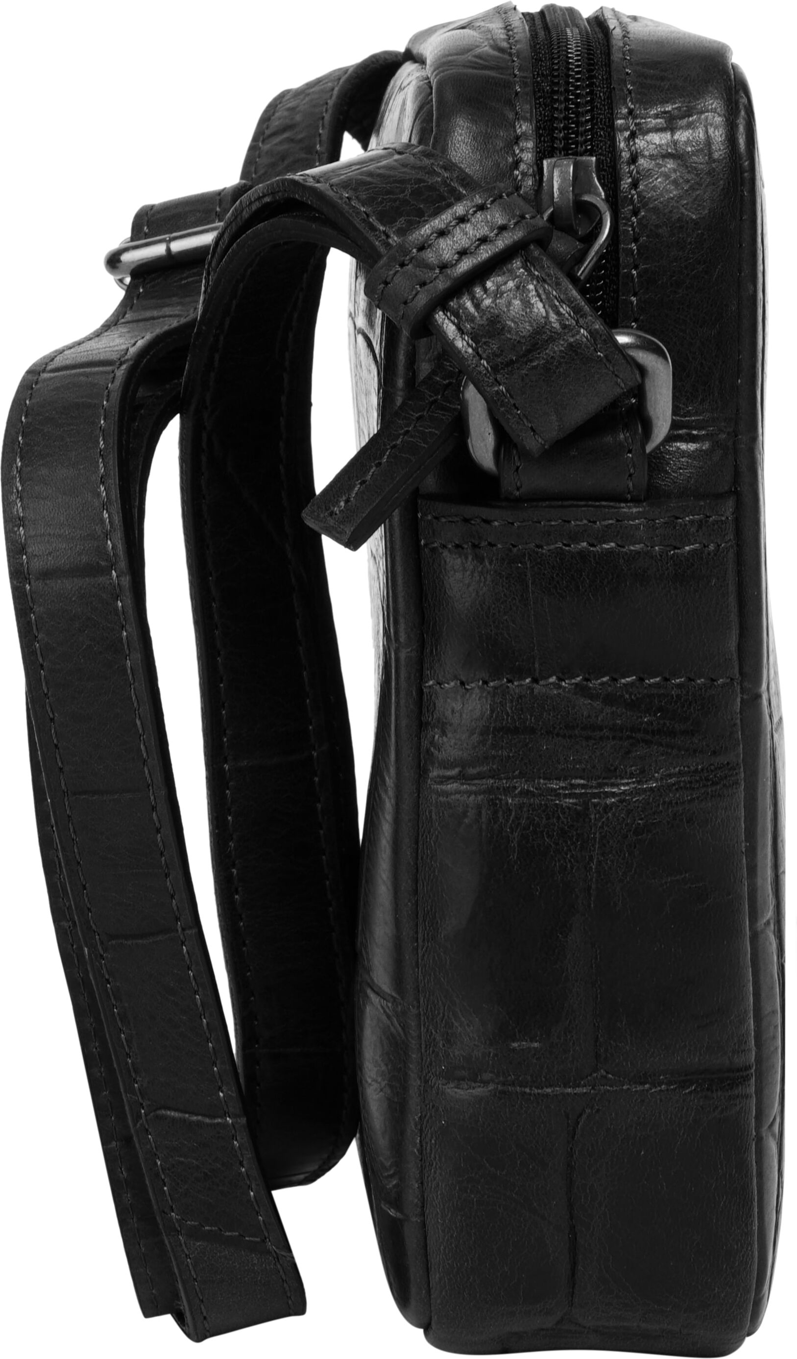 Abendtasche BUGATTI "BUGATTI Herren, Damen NEVIO echt Leder", Damen, Gr. B/H/T: 17cm x 19cm x 5cm onesize, schwarz, Leder, leicht glänzend, unifarben, Taschen Abendtasche, echt Leder schwarz B/H/T: 17cm x 19cm x 5cm onesize