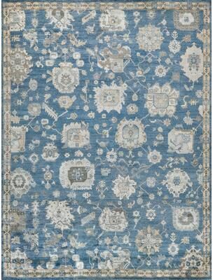EXQUISITE RUGS Museum Hand-knotted Bamboo Silk Navy Area Rug.