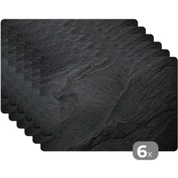 PLATZSETS 6er-Set Beton - Schwarz - Industriell Platzdeckchen 45x30 cm