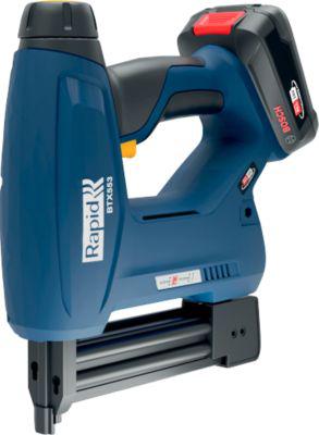 Akku-Tacker Rapid BTX553, LCD-Anzeige, LED-Frontarbeitslicht, 6-stufige Eintreibkraft, ohne Akku