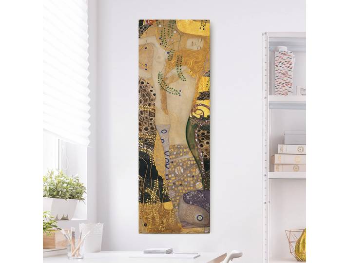 Leinwandbild Wasserschlangen I Polyester Gold 40 x 120cm