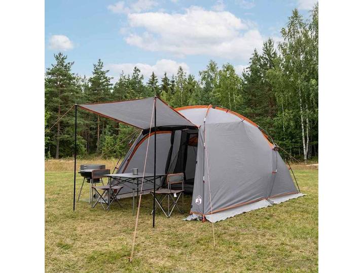 vidaXL Tunnelzelt Grau und Orange 361 x 235 x 152 cm
