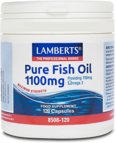 Lamberts Pure fish oil 1100 mg providing 700 mg of omega 3 120