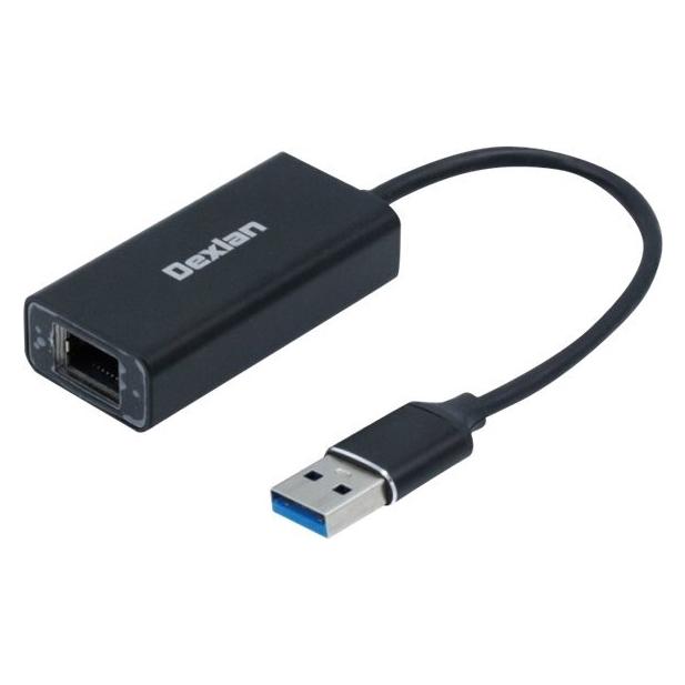 Dexlan USB 3.0 Aluminium Gigabit Ethernet Netzwerkkonverter (USB 3.0, RJ45 Gigabit Ethernet (1x)) (310765)