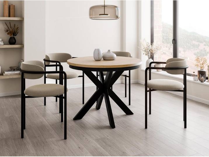Compleo Esstisch modern, Metallbeine, Runder Esszimmertisch BELLAMI, TOPPSELLER, MADE IN EU