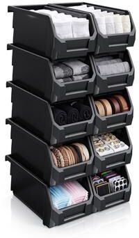 Sorbus Open Front Stackable Clothing Storage Bin – Closet & Wardrobe Organizer