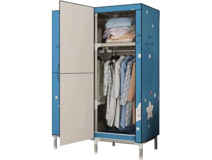 LoiYtrd Tragbarer, platzsparender Schrank aus verdicktem Stahlrohr(88cm,D)