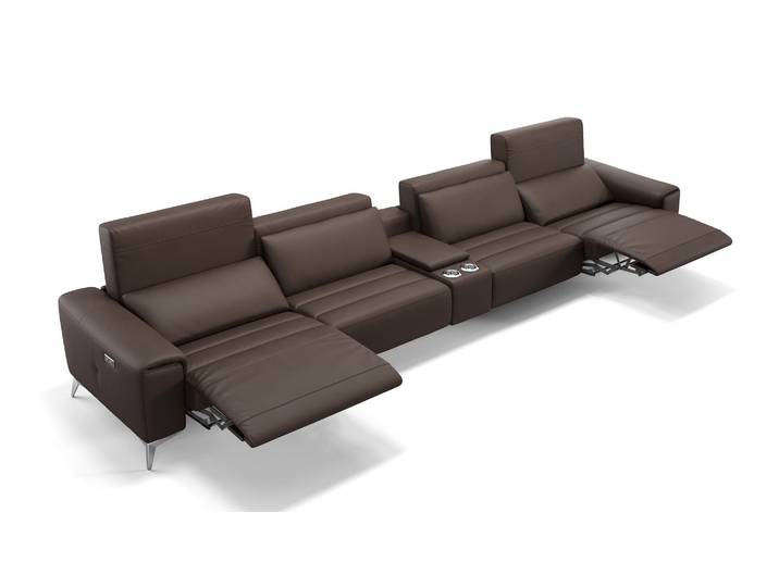 Heimkino Lounge BELLA Leder 4-Sitzer Kinosofa Relax Sofa