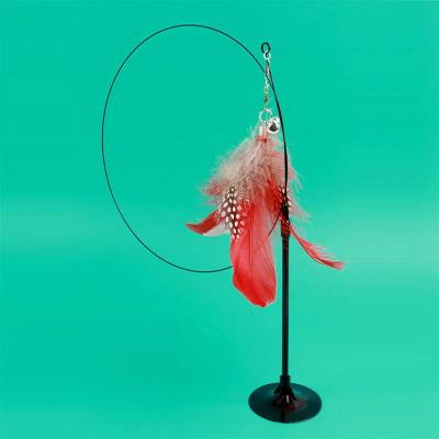 Uplift Essentials Interactive Multi Mode Feather Teaser Wand With Suction Mount red