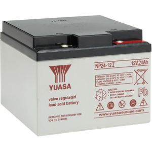 Yuasa AGM-Batterie NP24-12L, 12 V, 24 Ah, M5 Anschluss, mit VdS-Zulassung