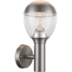 Außenwandleuchte Wandleuchte Gartenleuchte LED Silber Edelstahl H 31,7 cm