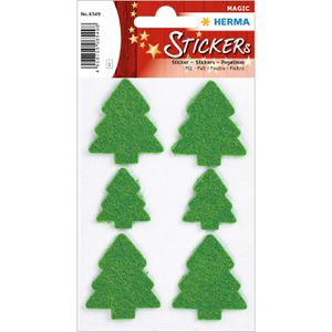 Herma Sticker Magic, 6549, Weihnachtsbäume aus Filz, 6 Aufkleber, 6 Stück