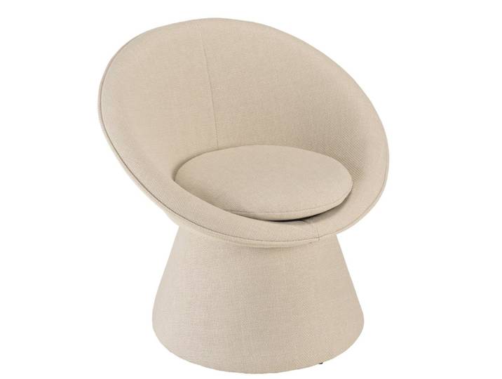 Fauteuil rembourré en tissu beige