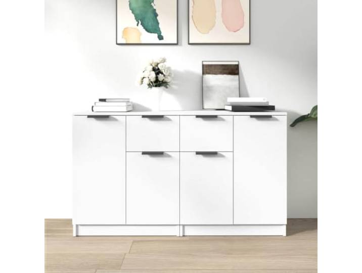 RJPLMFV Sideboard, 2 Stück, weiß, 60 x 30 x 70 cm, Holz, Holz Leicht zu reinigen, feuchtigkeitsbeständig, geräumige Aufbewahrung, robuste Oberseite für Dekoration