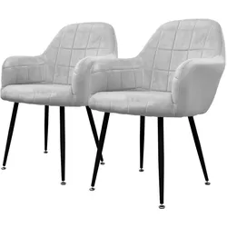 ESSZIMMERSTUHL 2er Set Grau Samt