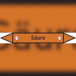 Rohrleitungskennzeichen Säure - 100x15 mm Folie selbstklebend