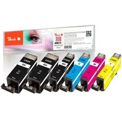 Peach PI100-249 Druckerpatrone 6 Stück(e) Kompatibel Schwarz, Cyan, Magenta, Foto schwarz, Gelb
