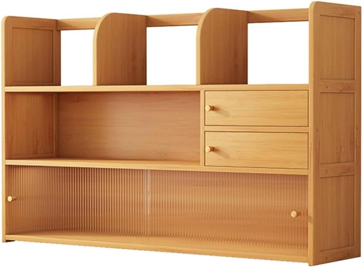 Bureau Boekenplank van Duurzaam Bamboehout voor Kantoororganisatie - Natuurlijk - Breedte: 69 cm