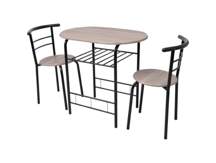 Frühstückstisch Bar-Set MDF mit 1 Stehtisch und 2 Barhockern Kompaktes Design, leicht zu reinigen, stabile Eisenrahmen, einfache Montage, platzsparend