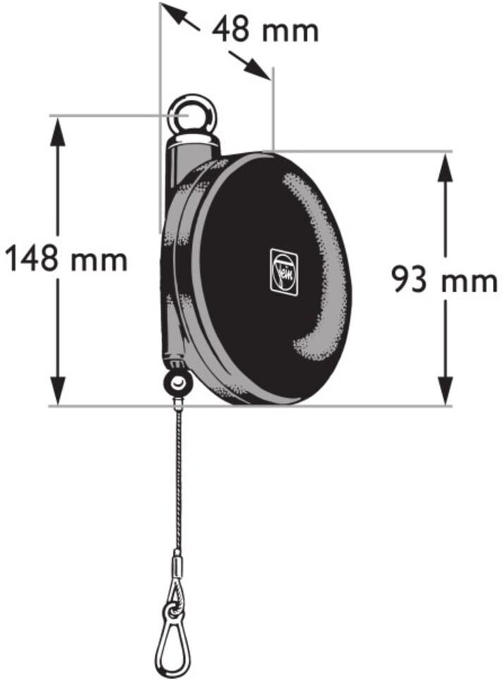 Fein Balancer bis 2,5 kg Traglast (Zugfestes Nylonseil) für Werkzeuge mit Seilzug und Federmechanismus, 90801023001)