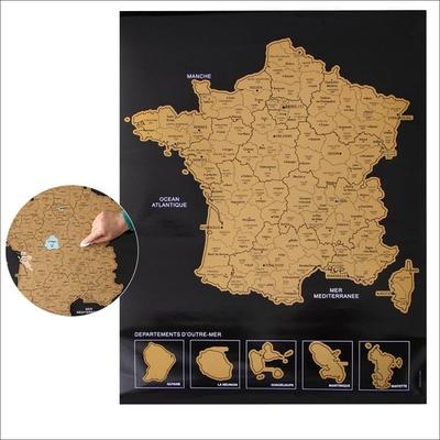 Scratchkarte, Rubbelkarte Frankreich, Format ca. 54 x 70 cm, farbig, zum freirubbeln