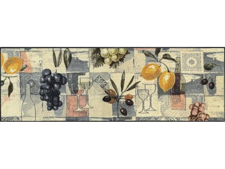 Wash+Dry Paillasson\, Gusto Mediterraneo 60x180cm\, intérieur\, Lavable\, Multicolore