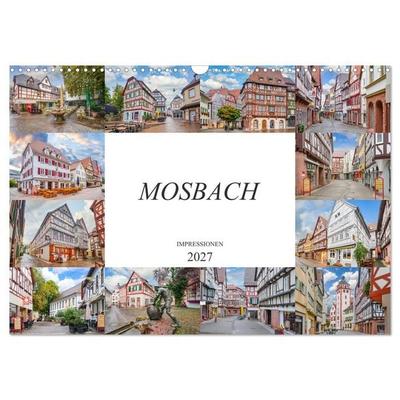 Mosbach Impressionen (Wandkalender 2027 DIN A3 quer), CALVENDO Monatskalender