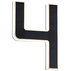 Paulmann Solar LED Hausnummernleuchte inkl. wechselbarer Akku Nummer 4 IP44 3000K 6lm Schwarz 79845