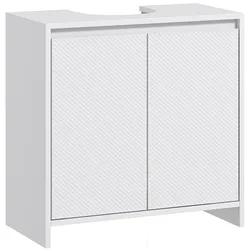 HOMCOM Waschbeckenunterschrank freistehend 2 Türen Regal Waschbecken mit/ohne Sockel Weiß