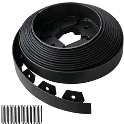Relaxdays Flexible Rasenkante aus Kunststoff Schwarz
