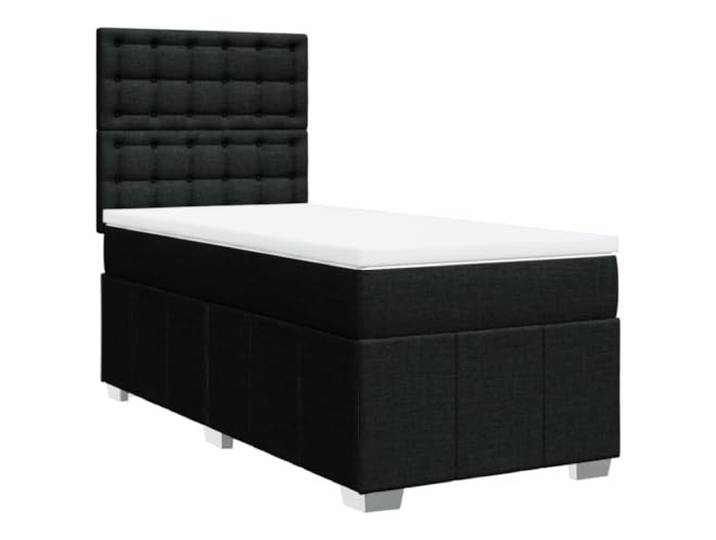 Makastle Boxspringbett mit Matratze Schwarz 90x200 cm Taschenfederkern