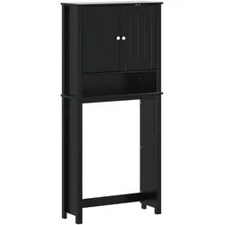 vidaXL Waschmaschinenschrank BERG Schwarz 76x27x164,5 cm Massivholz