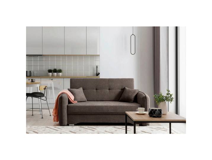 P & B Schlafsofa, Braun, Kunststoff, 3-Sitzer, 155x105x75 cm, Wohnzimmer, Sofas & Couches, Schlafsofas, Schlafsofas mit Bettkasten